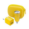 Set Caricatori USB Canox giallo - personalizzabile con logo