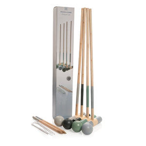 Set croquet in legno marrone - personalizzabile con logo