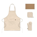 Set cucina in cotone riciclato Beige - personalizzabile con logo