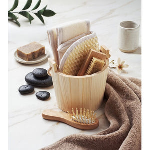 Set da bagno in cestino natural - personalizzabile con logo