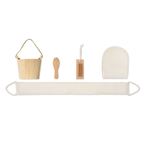 Set da bagno in cestino natural - personalizzabile con logo