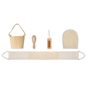 Set da bagno in cestino natural - personalizzabile con logo