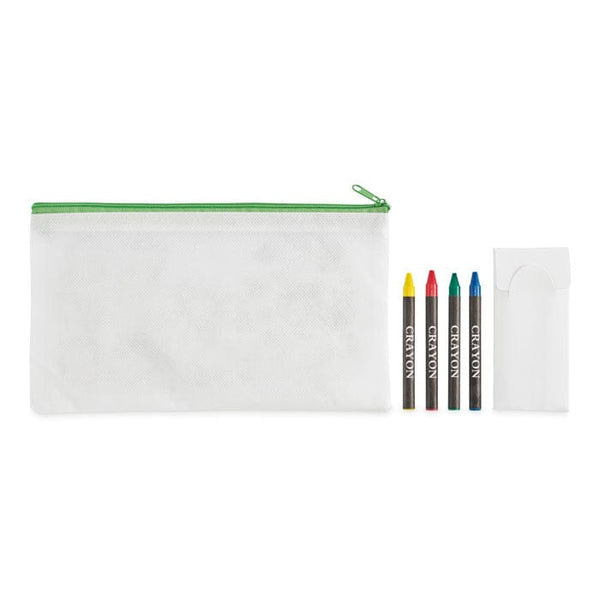 set da colorare con 4 pastelli - personalizzabile con logo