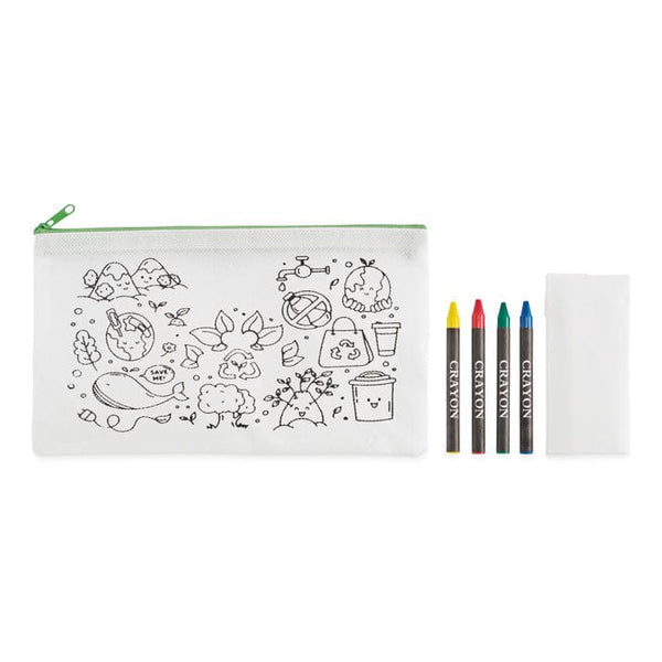 set da colorare con 4 pastelli - personalizzabile con logo