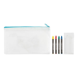 set da colorare con 4 pastelli - personalizzabile con logo