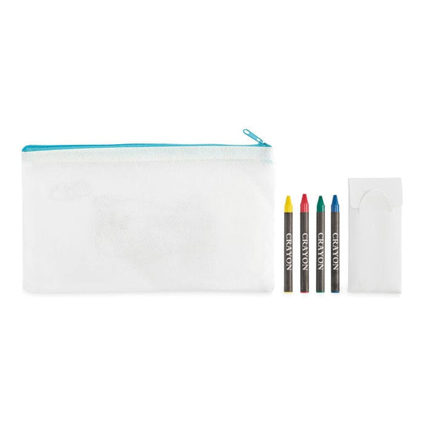 set da colorare con 4 pastelli - personalizzabile con logo