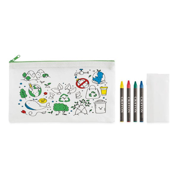 set da colorare con 4 pastelli - personalizzabile con logo