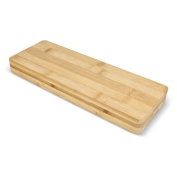 Set da portata per formaggio in bambù da 3 pezzi natural - personalizzabile con logo