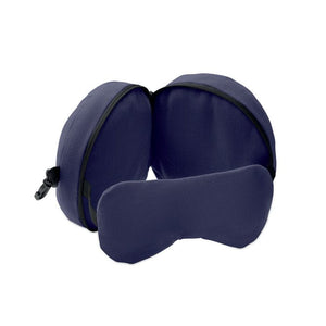 Set da viaggio cuscino e maschera Blu - personalizzabile con logo