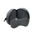 Set da viaggio cuscino e maschera grigio - personalizzabile con logo