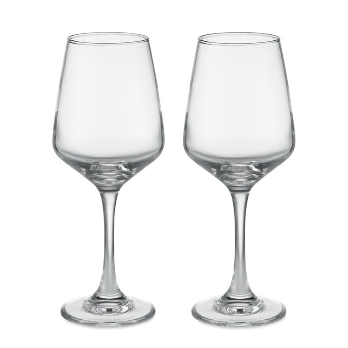 Set di 2 bicchieri da vino trasparente - personalizzabile con logo