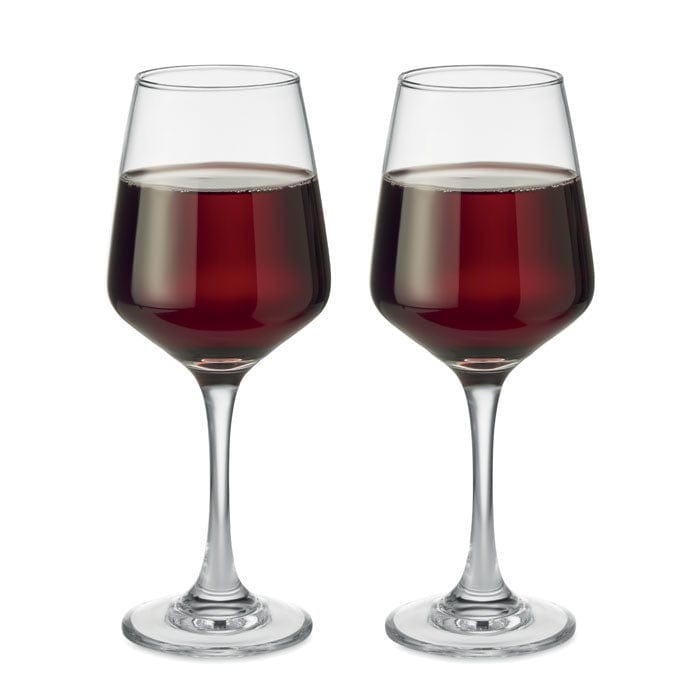 Set di 2 bicchieri da vino trasparente - personalizzabile con logo