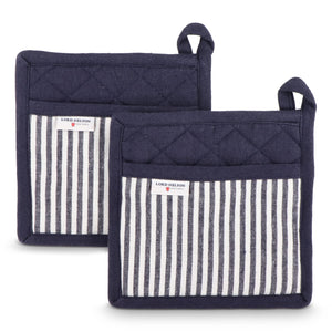 Set di 2 guanti da forno Lord Nelson Victory blu navy / Bianco - personalizzabile con logo