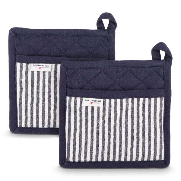 Set di 2 guanti da forno Lord Nelson Victory blu navy / Bianco - personalizzabile con logo