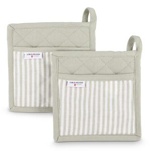 Set di 2 guanti da forno Lord Nelson Victory verde / Bianco - personalizzabile con logo