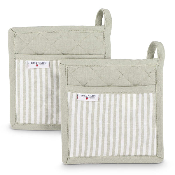 Set di 2 guanti da forno Lord Nelson Victory verde / Bianco - personalizzabile con logo