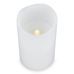 Set di 3 candele in cera LED Koselys (alimentate a batteria) Avorio - personalizzabile con logo