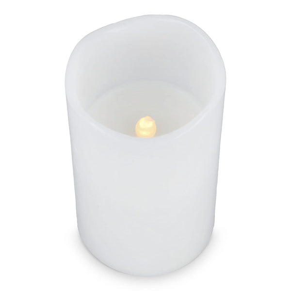Set di 3 candele in cera LED Koselys (alimentate a batteria) Avorio - personalizzabile con logo