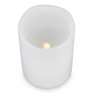 Set di 3 candele in cera LED Koselys (alimentate a batteria) Avorio - personalizzabile con logo