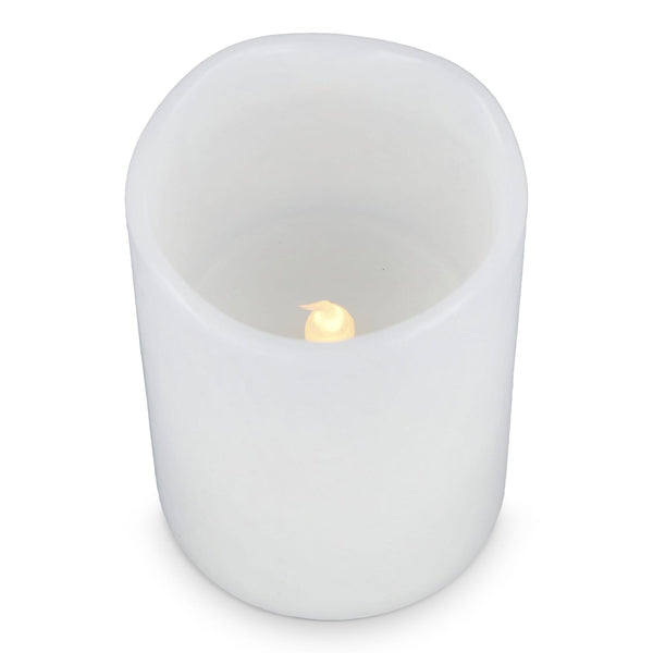 Set di 3 candele in cera LED Koselys (alimentate a batteria) Avorio - personalizzabile con logo