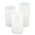 Set di 3 candele in cera LED Koselys (alimentate a batteria) Avorio - personalizzabile con logo