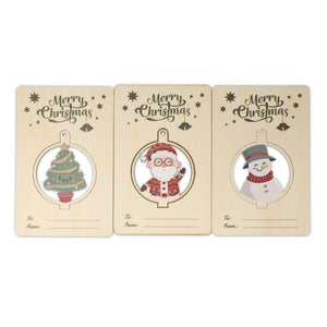 Set di 3 ornamenti natalizi in legno FSC InSideOut natural - personalizzabile con logo