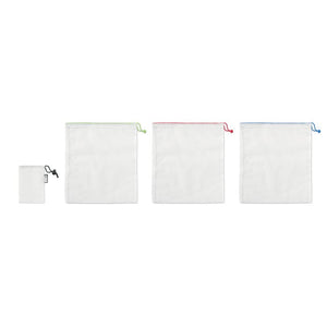 Set di 3 sacche in RPET bianco - personalizzabile con logo