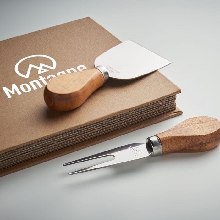 Set di 4 coltelli da formaggio beige - personalizzabile con logo