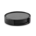 Set di 4 sottobicchieri in PU Nero - personalizzabile con logo