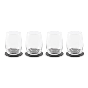 Set di 4 sottobicchieri in PU Nero - personalizzabile con logo