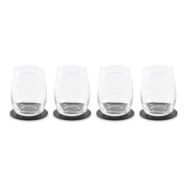 Set di 4 sottobicchieri in PU Nero - personalizzabile con logo