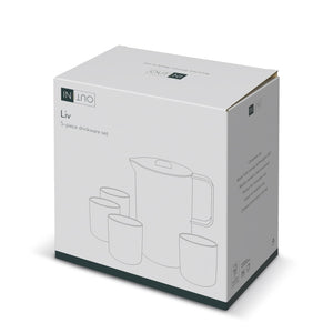 Set di 5 bicchieri in rPET InSideOut Liv Bianco - personalizzabile con logo