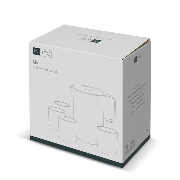Set di 5 bicchieri in rPET InSideOut Liv Bianco - personalizzabile con logo