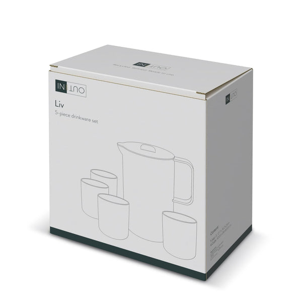 Set di 5 bicchieri in rPET InSideOut Liv Bianco - personalizzabile con logo