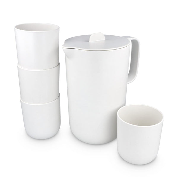 Set di 5 bicchieri in rPET InSideOut Liv Bianco - personalizzabile con logo