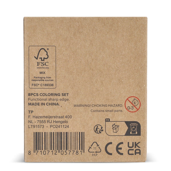 Set di 8 pezzi da colorare in scatola kraft natural - personalizzabile con logo