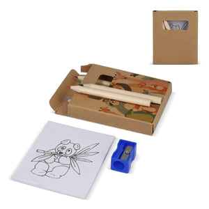 Set di 8 pezzi da colorare in scatola kraft natural - personalizzabile con logo
