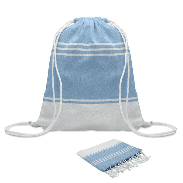 Set di asciugamani da hammam Azzurro - personalizzabile con logo