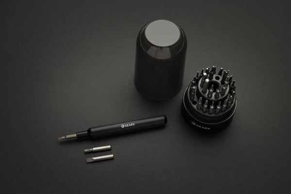 Set di cacciaviti 31 in 1 multifunzionali Gear X nero - personalizzabile con logo