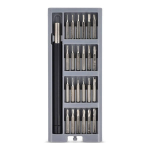 Set di cacciaviti di precisione 24 in 1 con organizer Grigio - personalizzabile con logo