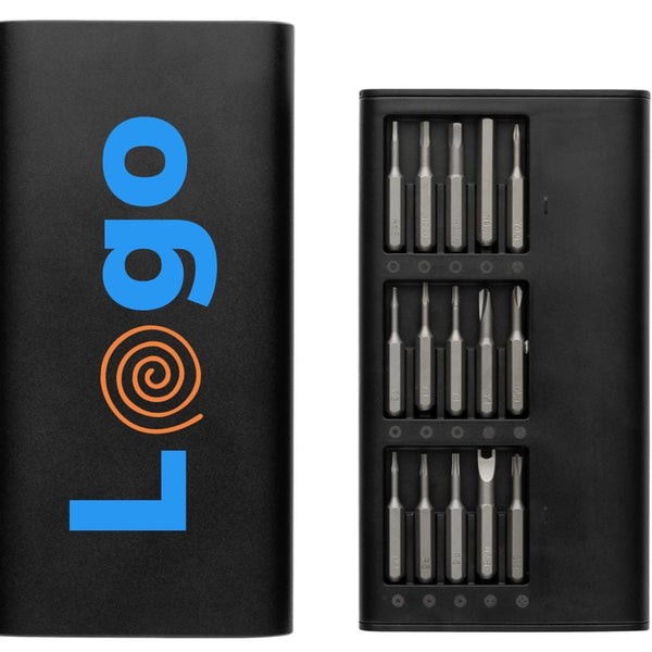 Set di cacciaviti di precisione 31 in 1 Gear X nero - personalizzabile con logo