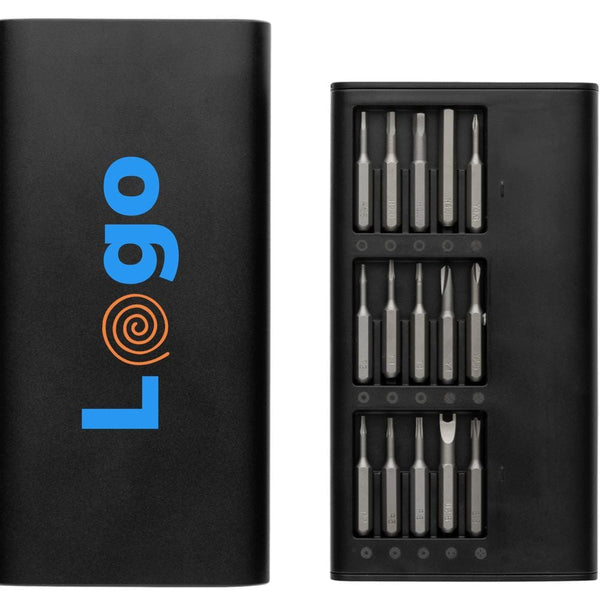 Set di cacciaviti di precisione 31 in 1 Gear X nero - personalizzabile con logo