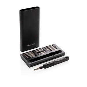 Set di cacciaviti di precisione 31 in 1 Gear X nero - personalizzabile con logo