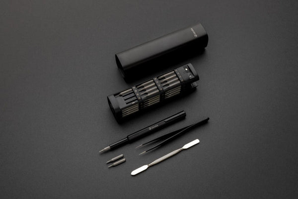 Set di cacciaviti di precisione Gear X in alluminio riciclato nero - personalizzabile con logo