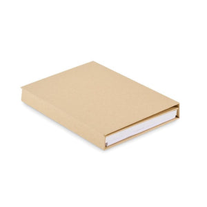 Set di cancelleria con blocco note beige - personalizzabile con logo