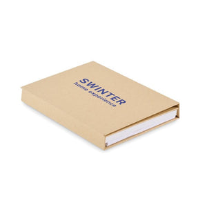 Set di cancelleria con blocco note beige - personalizzabile con logo