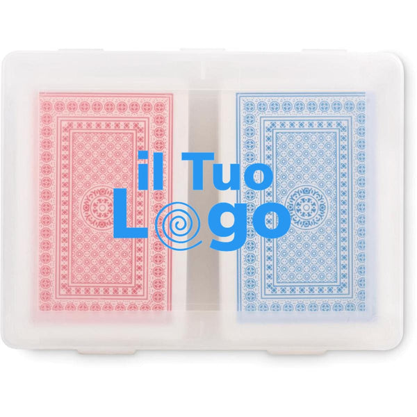 Set di carte da gioco classiche Trasparente - personalizzabile con logo