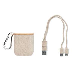 Set di cavi in valigetta Beige - personalizzabile con logo