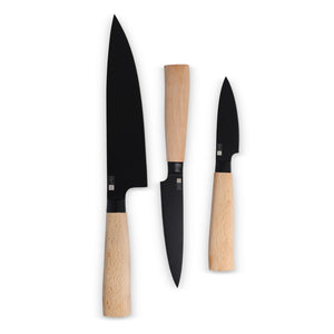 Set di coltelli essenziali 3 pezzi Ravn natural - personalizzabile con logo