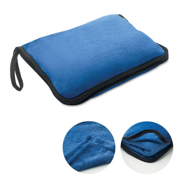 Set di coperte da viaggio 2 in 1 Blu - personalizzabile con logo